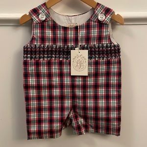 TBBC The Beaufort Bonnet Company boys Christmas Jon Jon size 0-6 months NWT